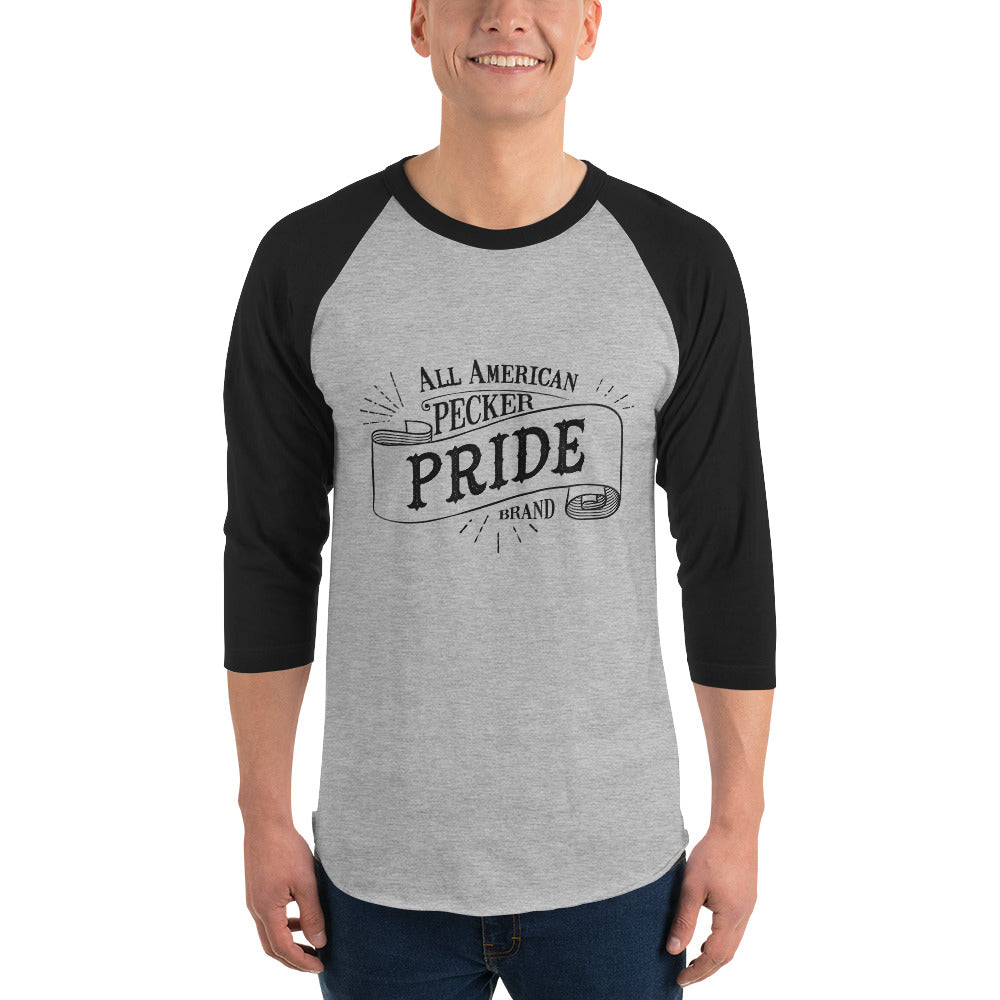 Pecker Pride 3/4 sleeve raglan shirt