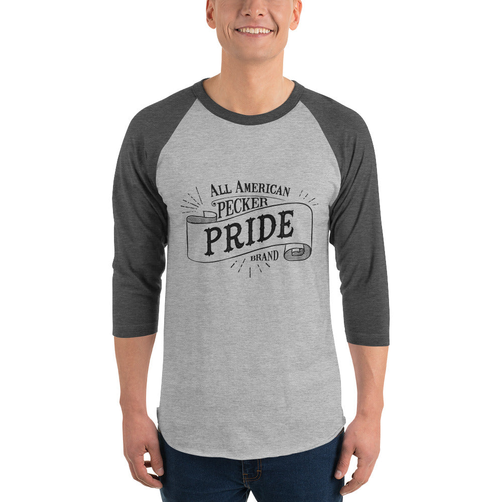 Pecker Pride 3/4 sleeve raglan shirt