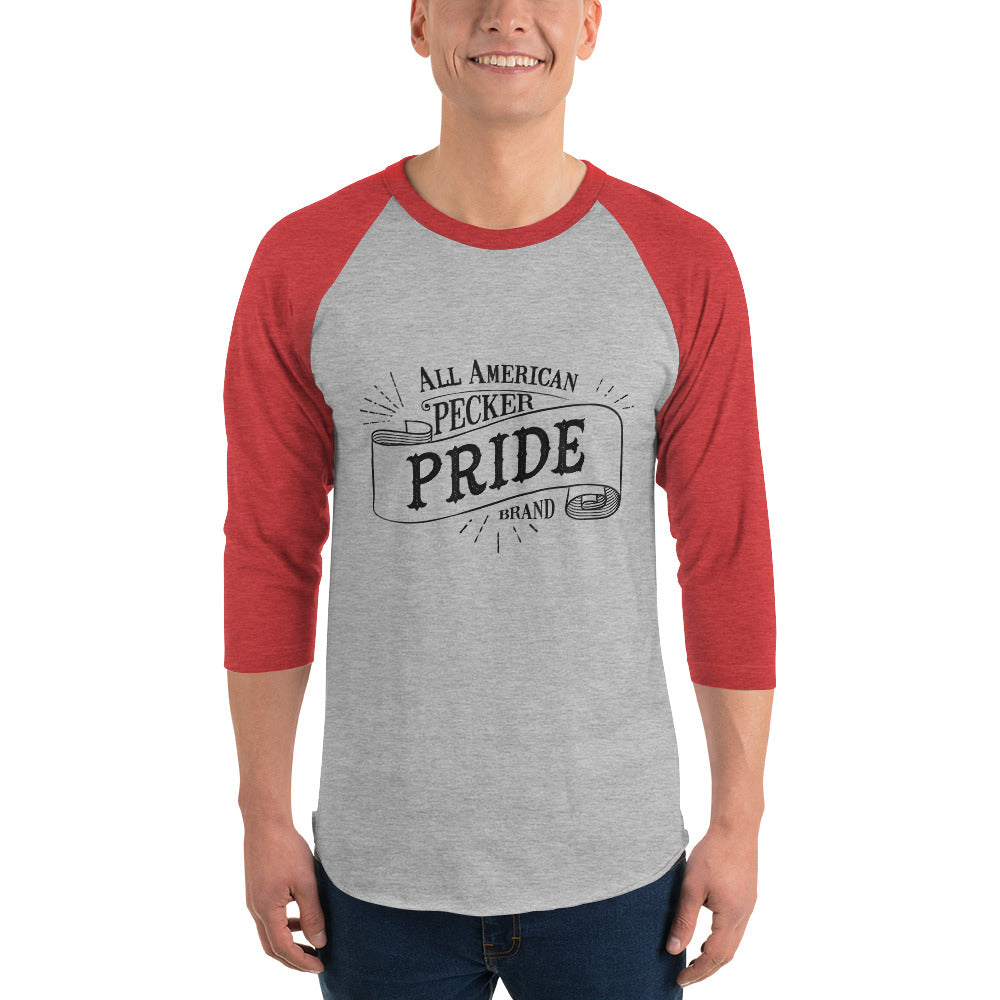 Pecker Pride 3/4 sleeve raglan shirt