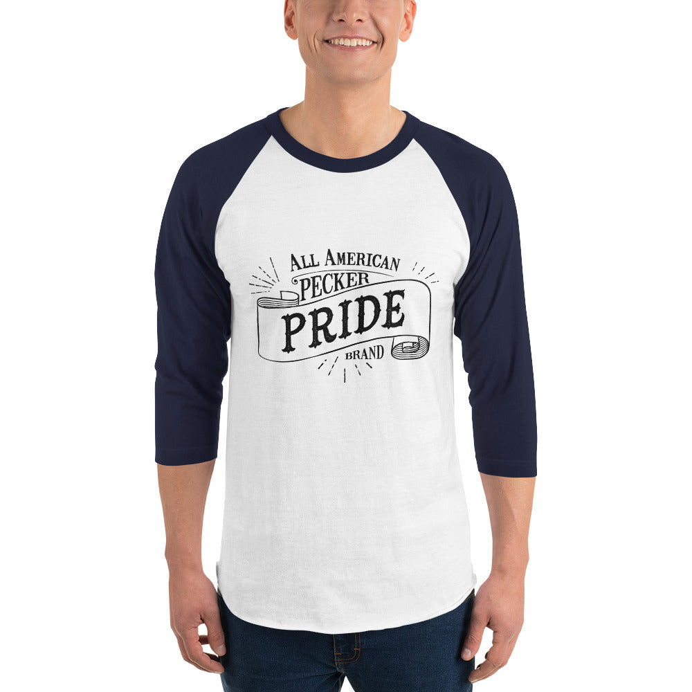 Pecker Pride 3/4 sleeve raglan shirt