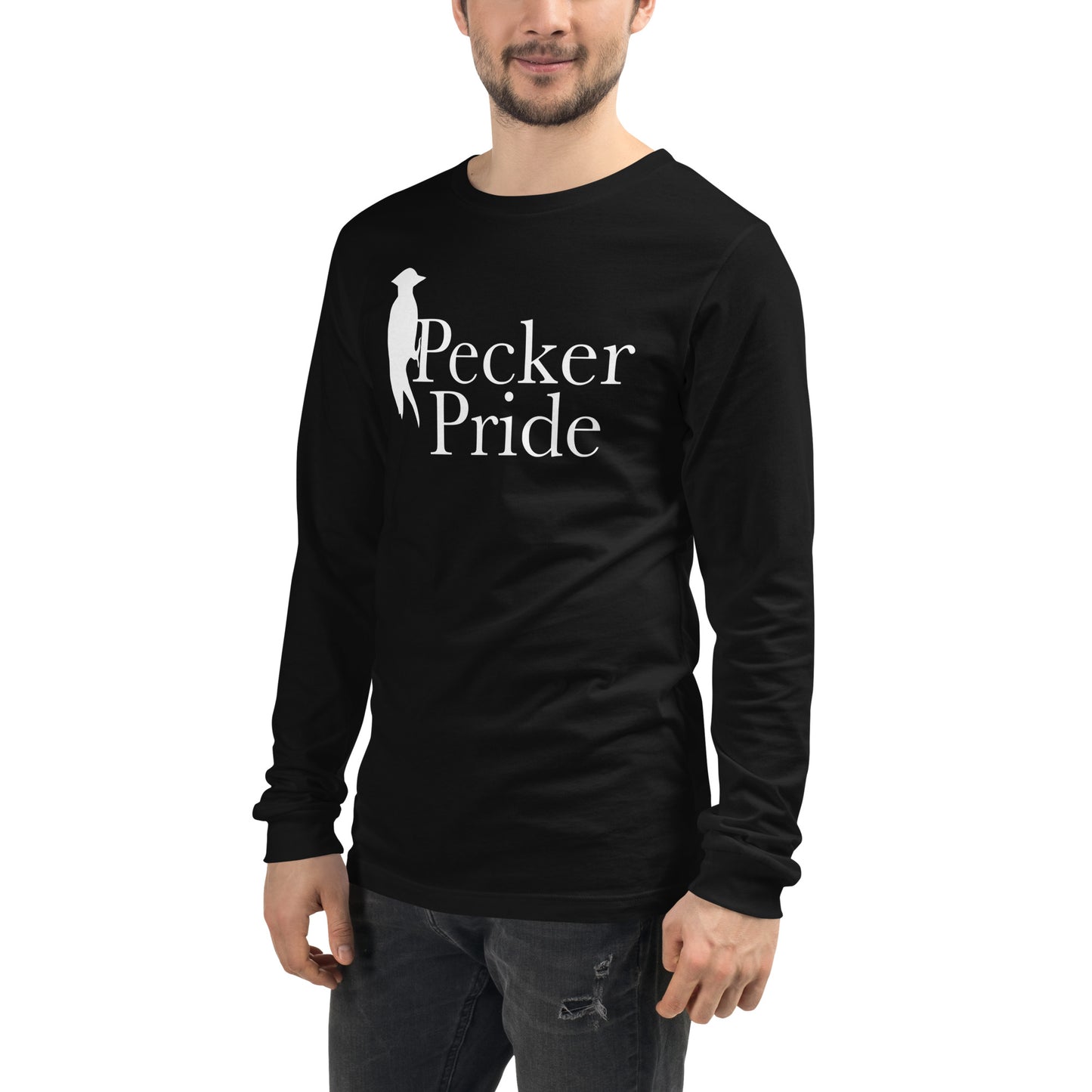 Pecker Pride Premium Logo Unisex Long Sleeve Shirt | Black