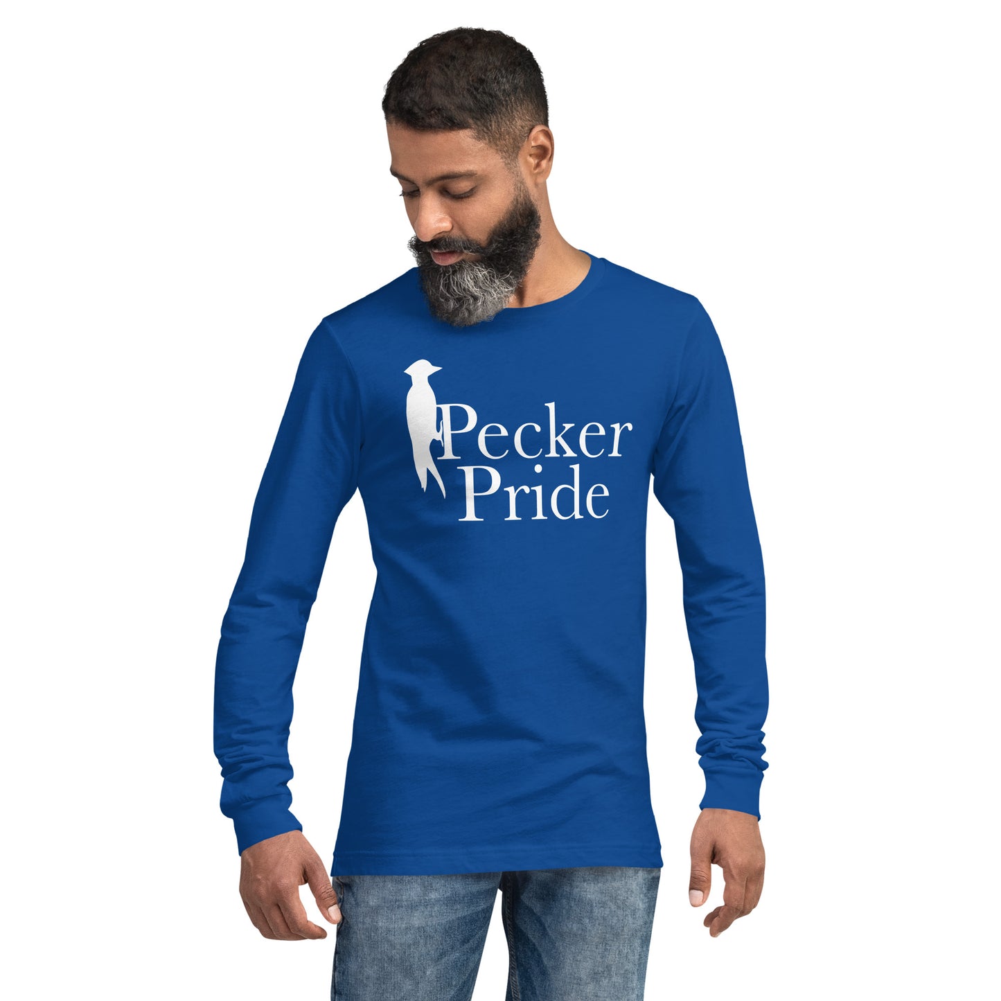 Pecker Pride Premium Logo Unisex Long Sleeve Shirt | Blue