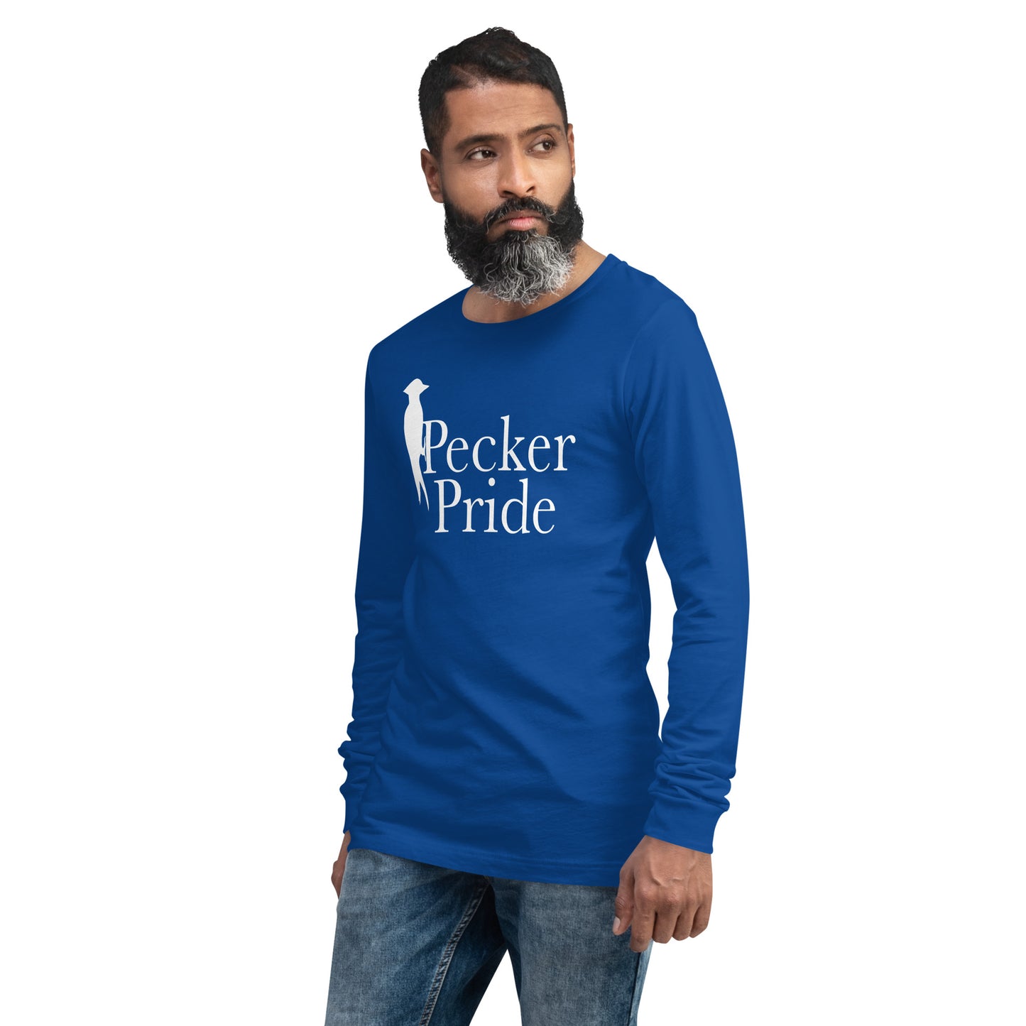 Pecker Pride Premium Logo Unisex Long Sleeve Shirt | Blue