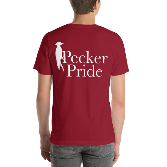 Pecker Pride Premium Logo Unisex T-shirt | Cardinal