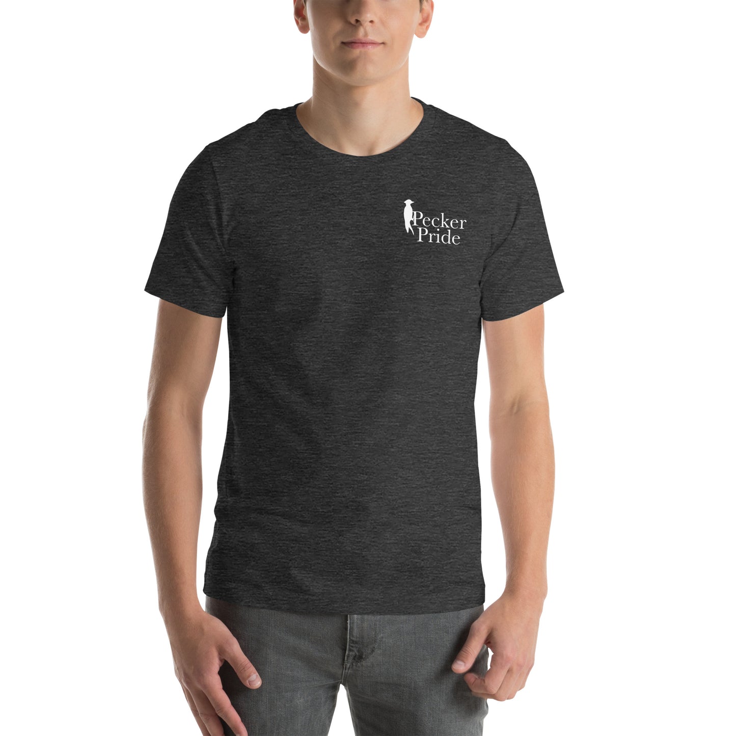 Pecker Pride Premium Logo Unisex T-shirt | Dark Grey Heather