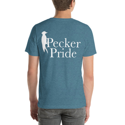 Pecker Pride Premium Logo Unisex T-shirt | Heather Deep Teal