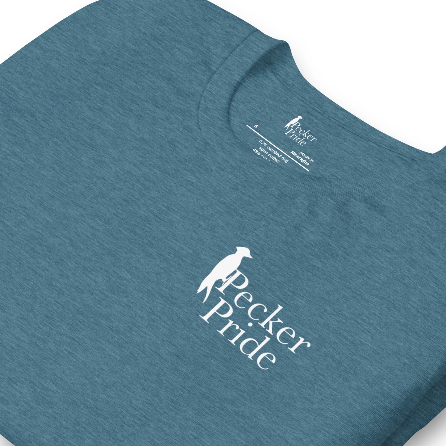 Pecker Pride Premium Logo Unisex T-shirt | Heather Deep Teal